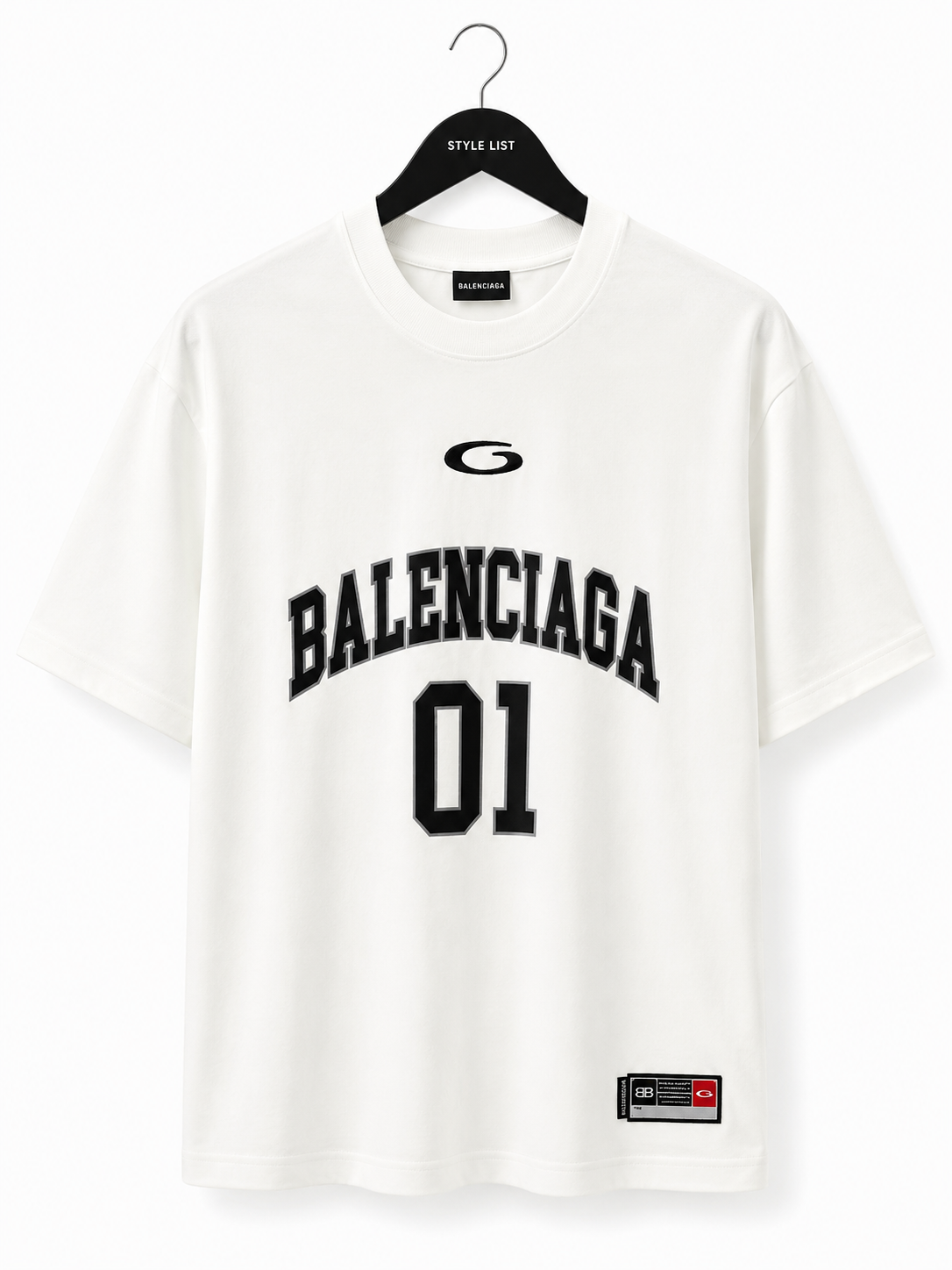 טי שירט - BALENCIAGA - לבן כיתוב שחור 01