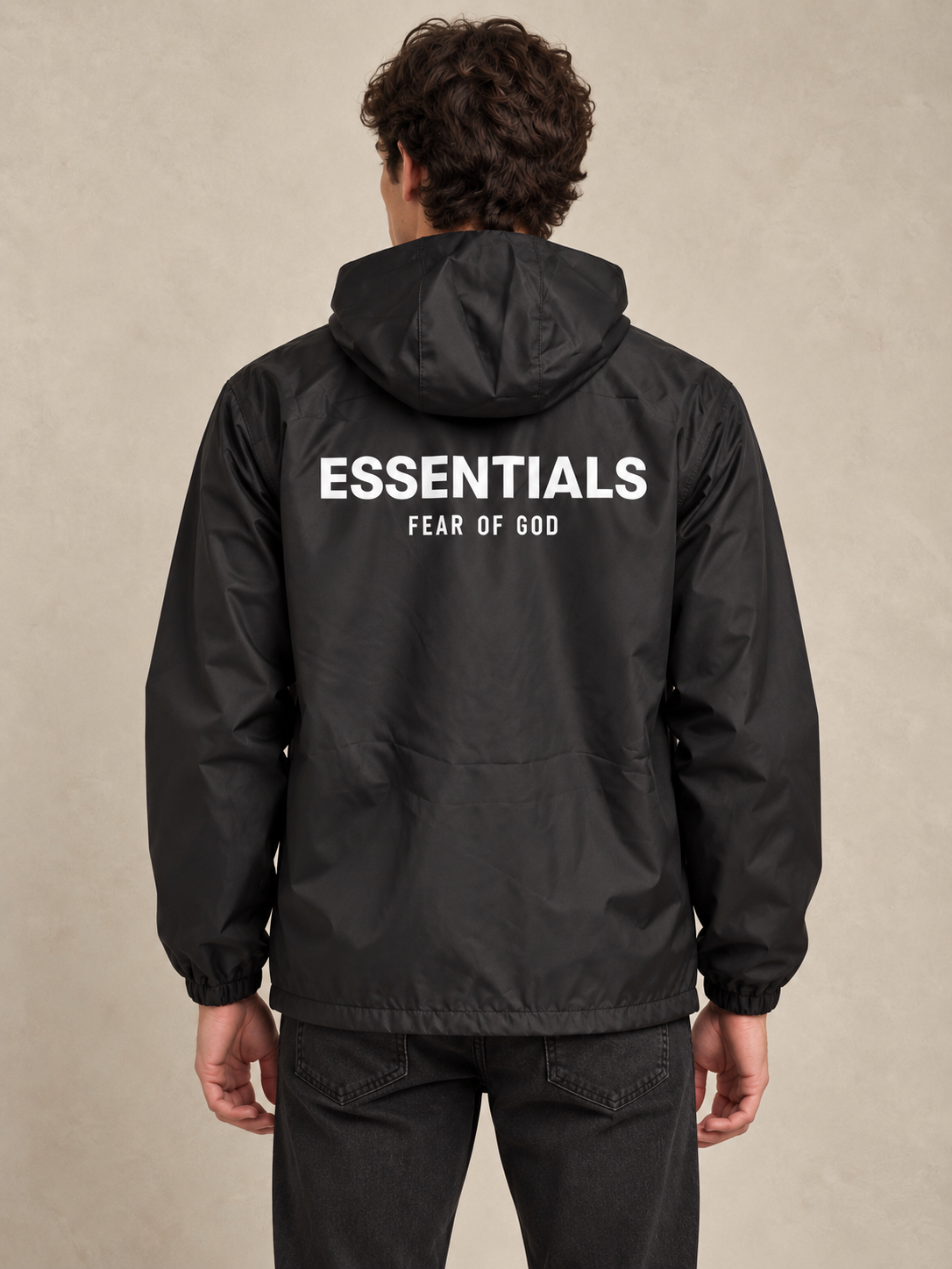מעיל רוח - ESSENTIALS - שחור