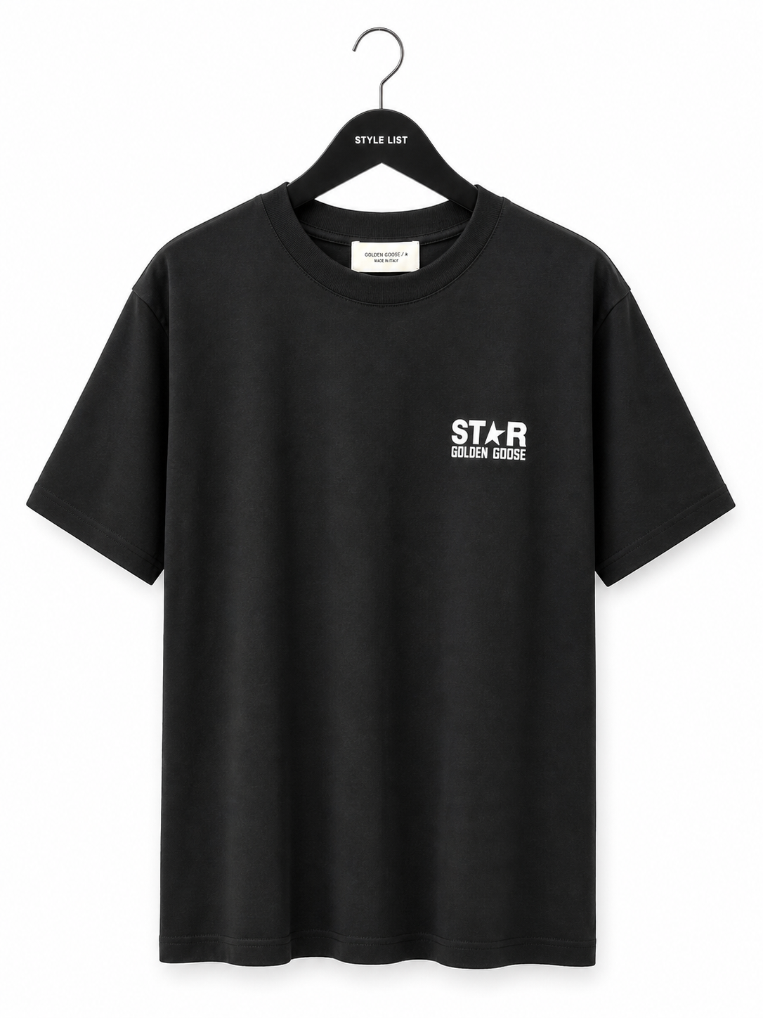 טי שירט - GOLDEN GOOSE - שחור כיתוב לבן STAR