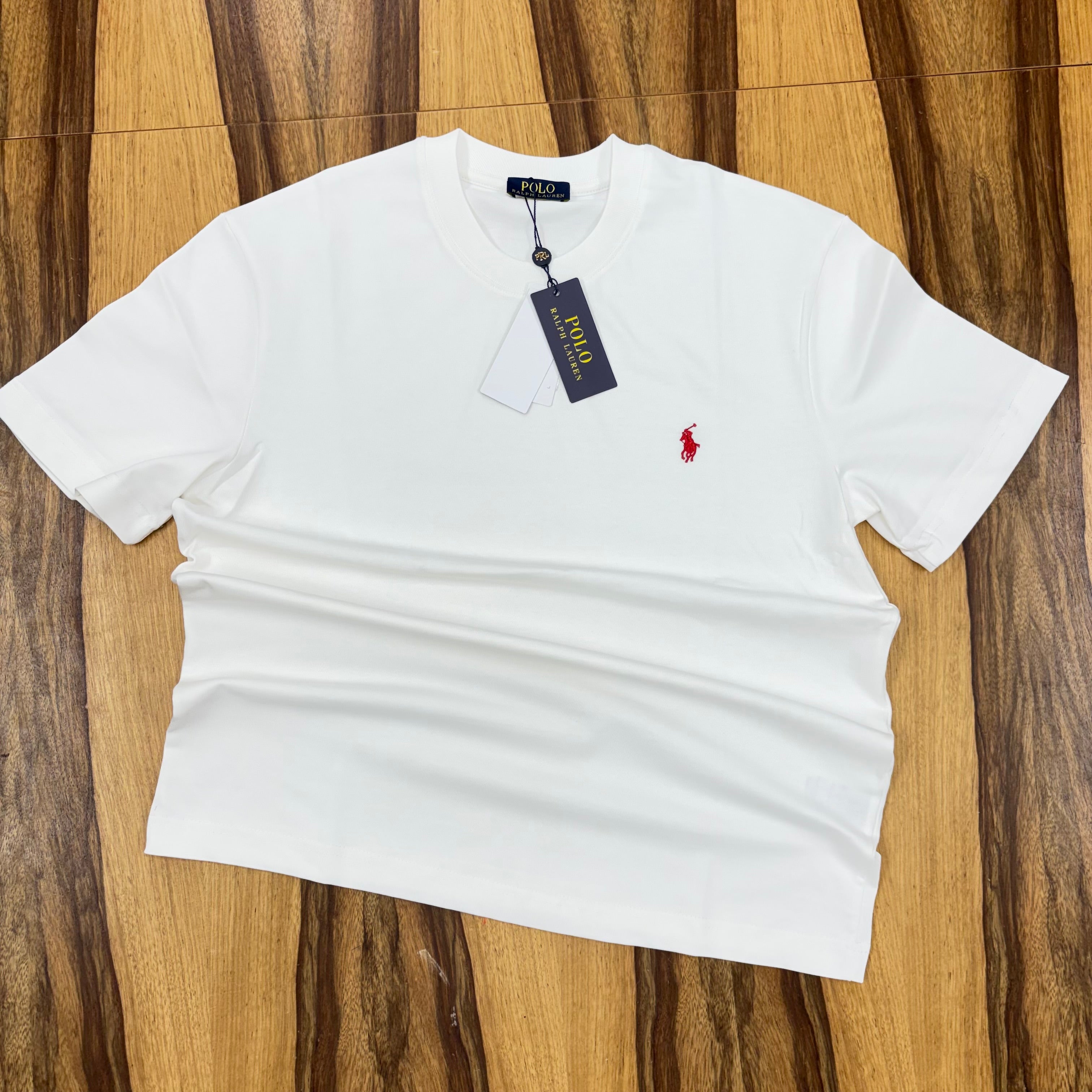 טי שירט - POLO RALPH LAUREN - לבן סמל אדום