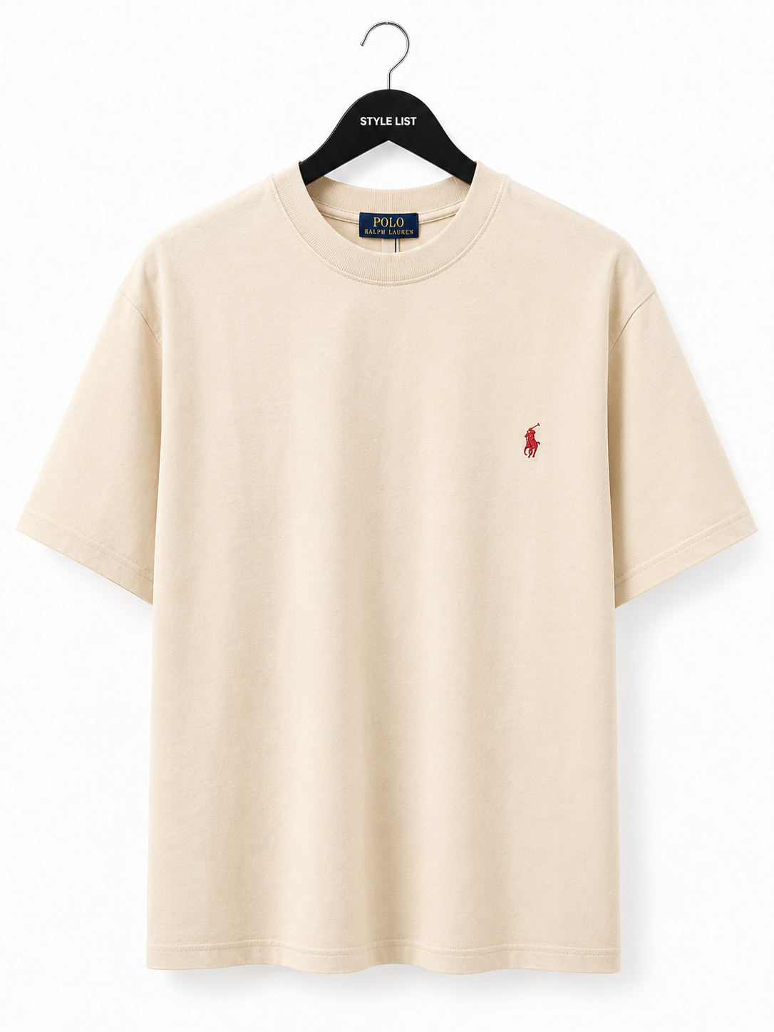 טי שירט - POLO RALPH LAUREN - בז סמל אדום