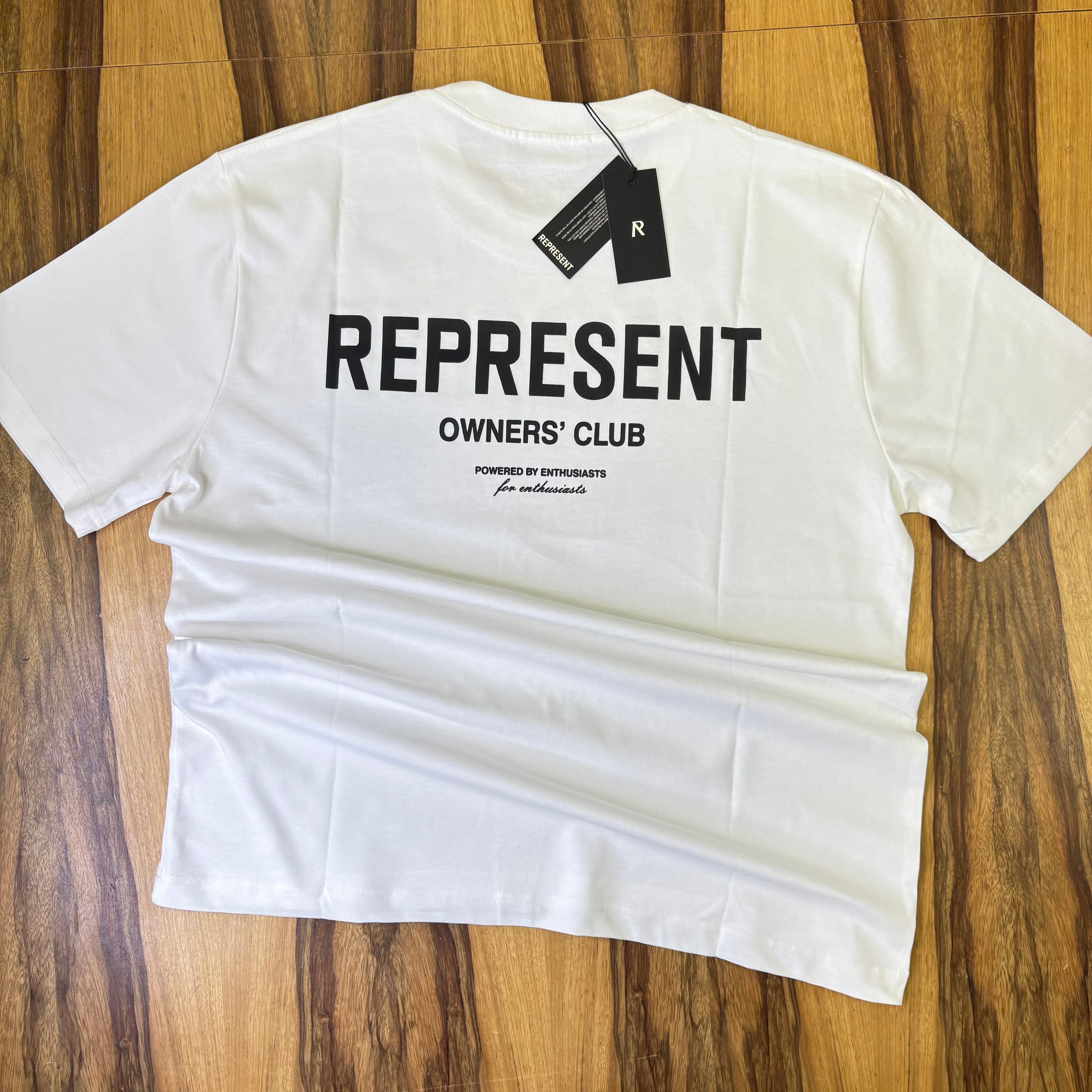 טי שירט - REPRESENT - לבן כיתוב שחור