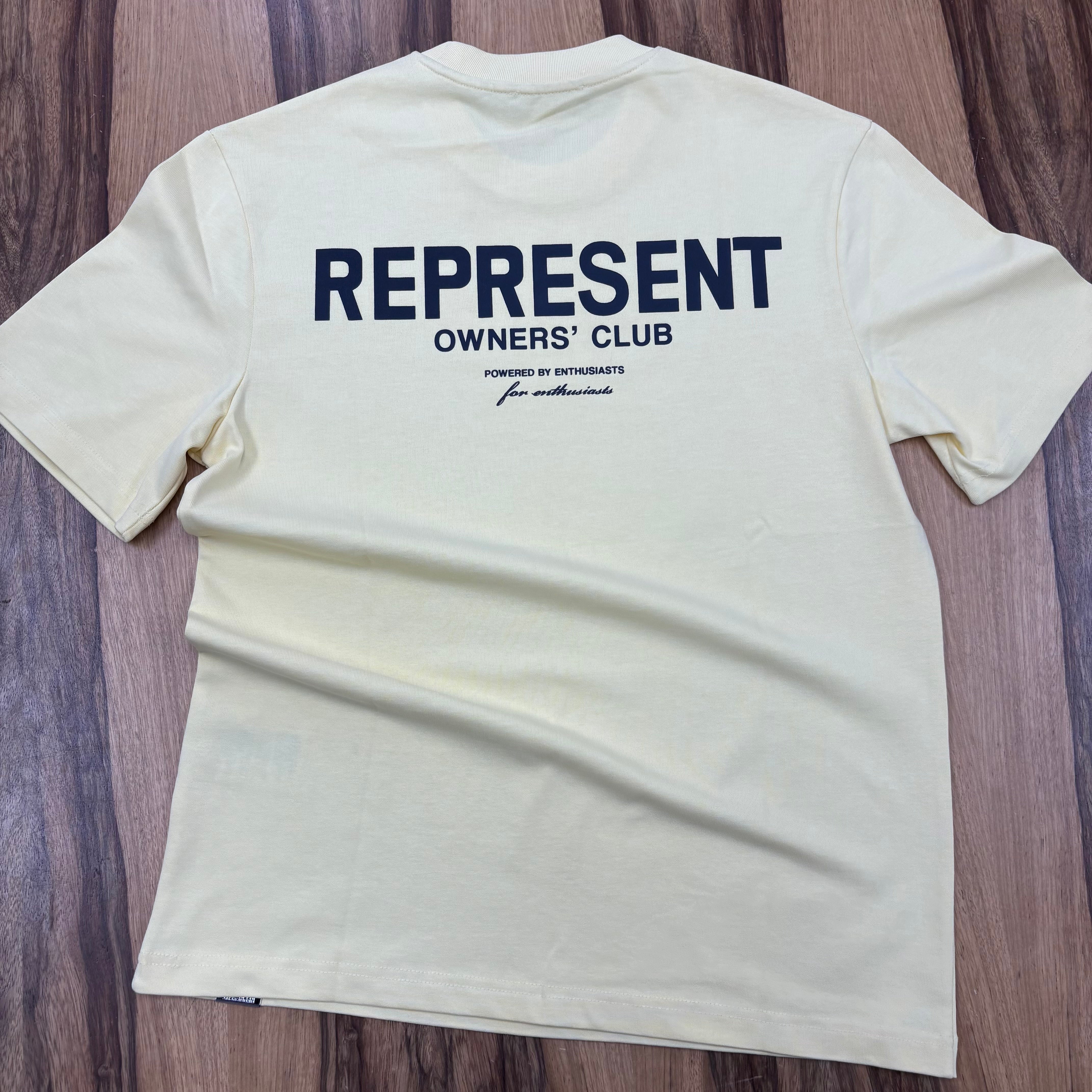 טי שירט - REPRESENTS - צהוב כיתוב לבן