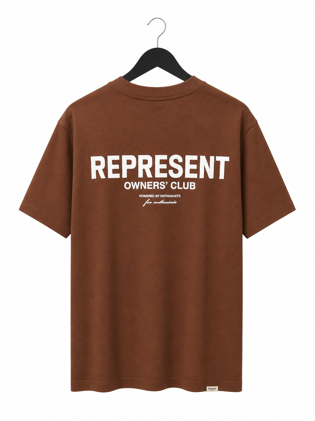טי שירט - REPRESENTS - חום כיתוב לבן
