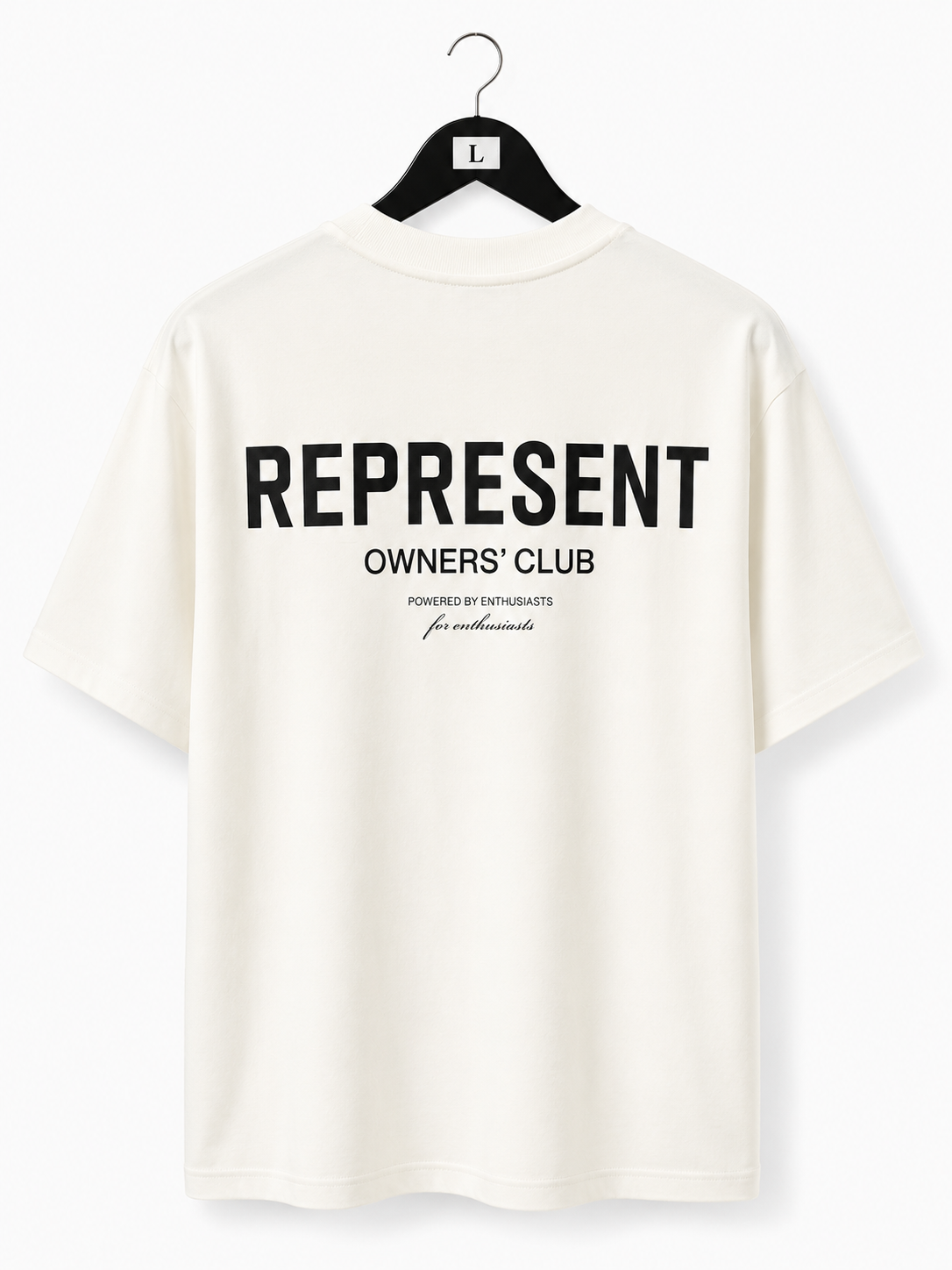 טי שירט - REPRESENTS - לבן כיתוב שחור