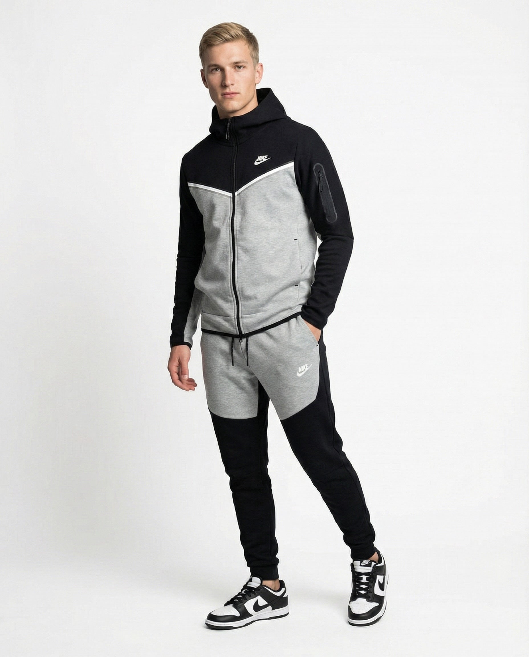 חליפה שחור אפור 2023 - TECH FLEECE - יוניסקס