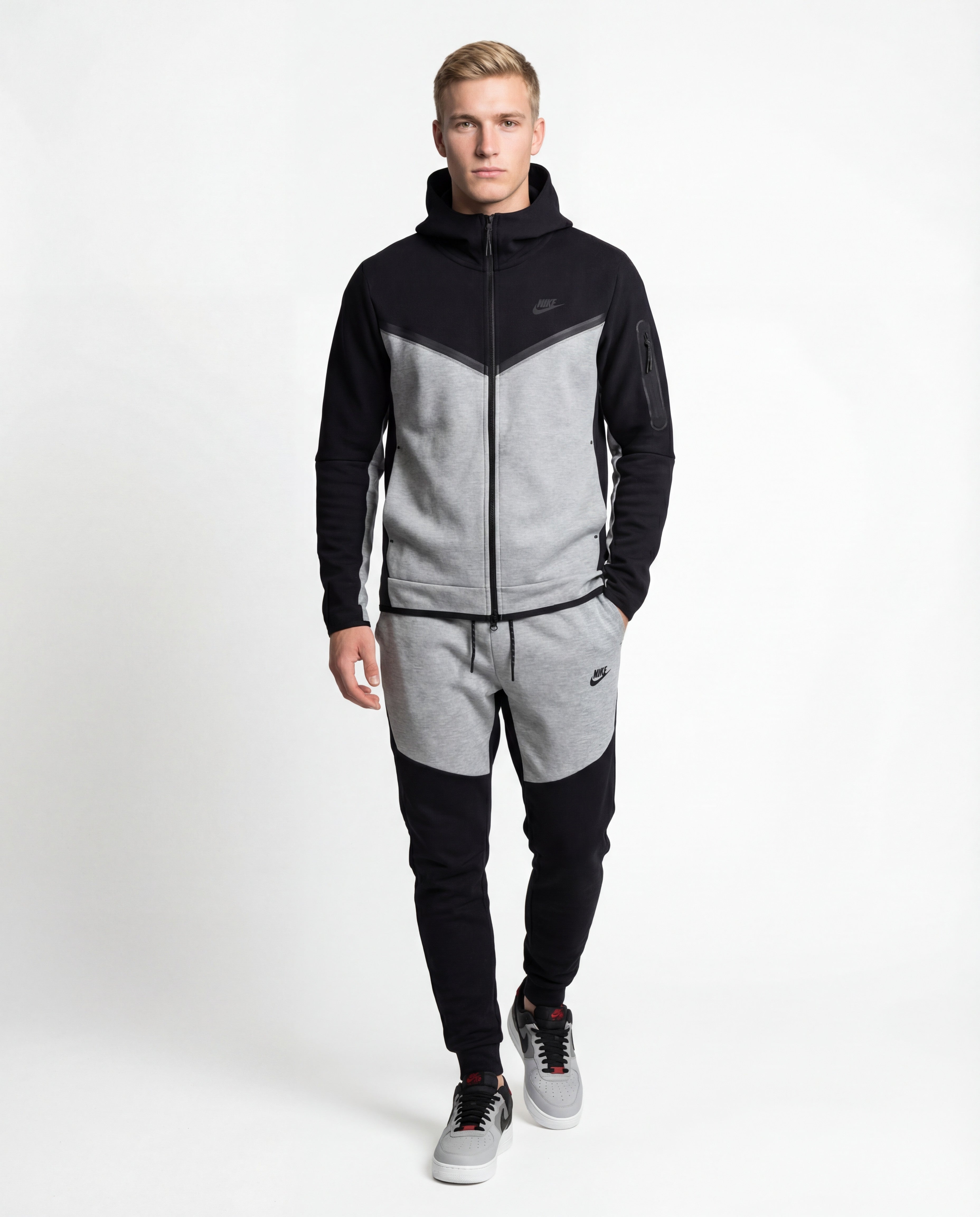 חליפה שחור אפור 2026 - TECH FLEECE - יוניסקס