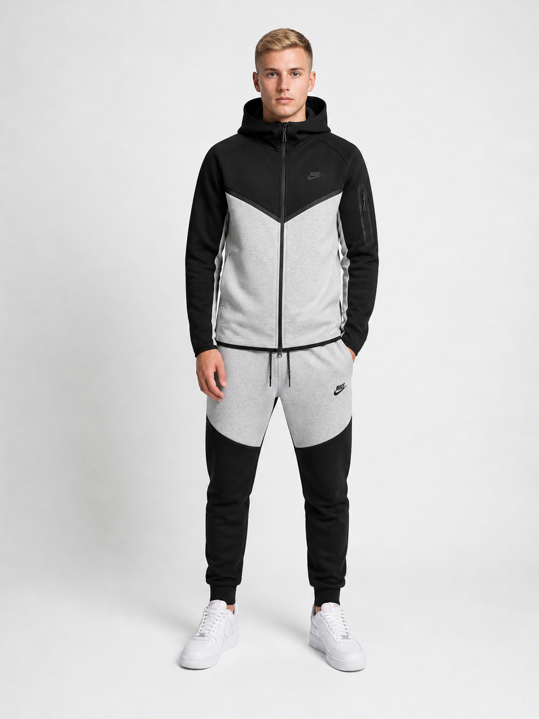 חליפה שחור אפור 2026 - TECH FLEECE - יוניסקס