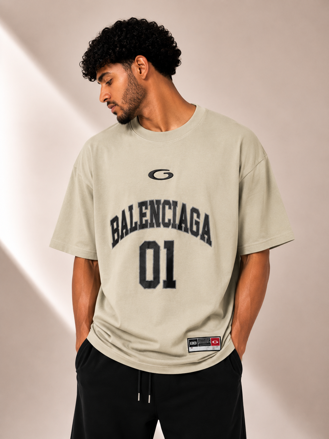 טי שירט - BALENCIAGA - ירוק בהיר 01