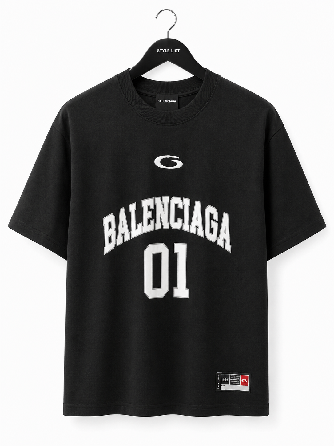 טי שירט - BALENCIAGA - שחור כיתוב לבן 01