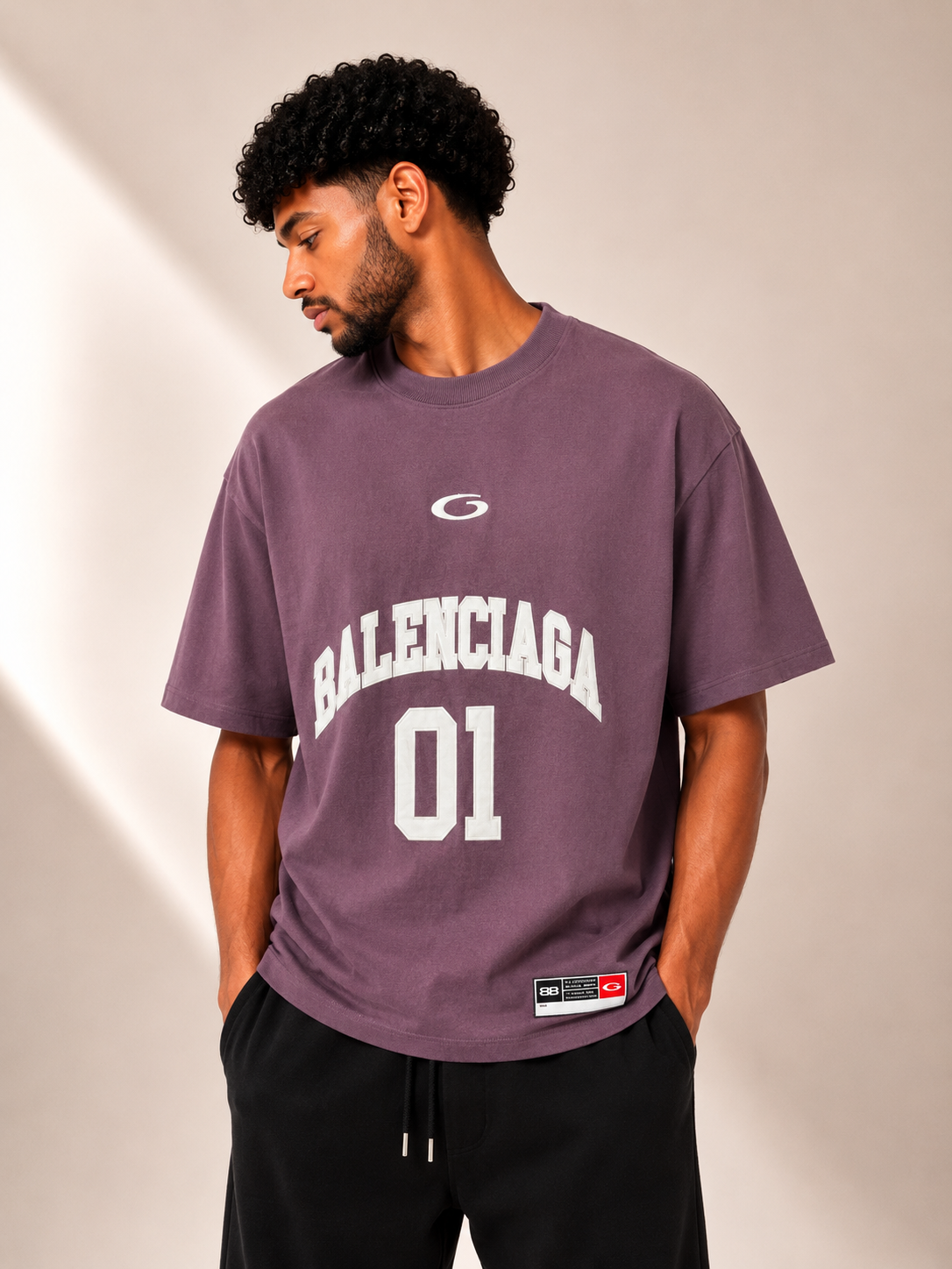 טי שירט - BALENCIAGA - סגול 01