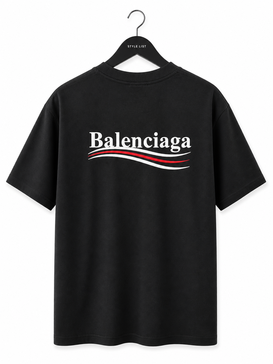 טי שירט - BALENCIAGA - שחור כיתוב לבן