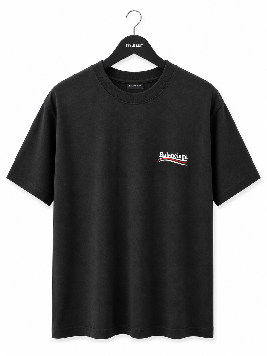 טי שירט - BALENCIAGA - שחור כיתוב לבן