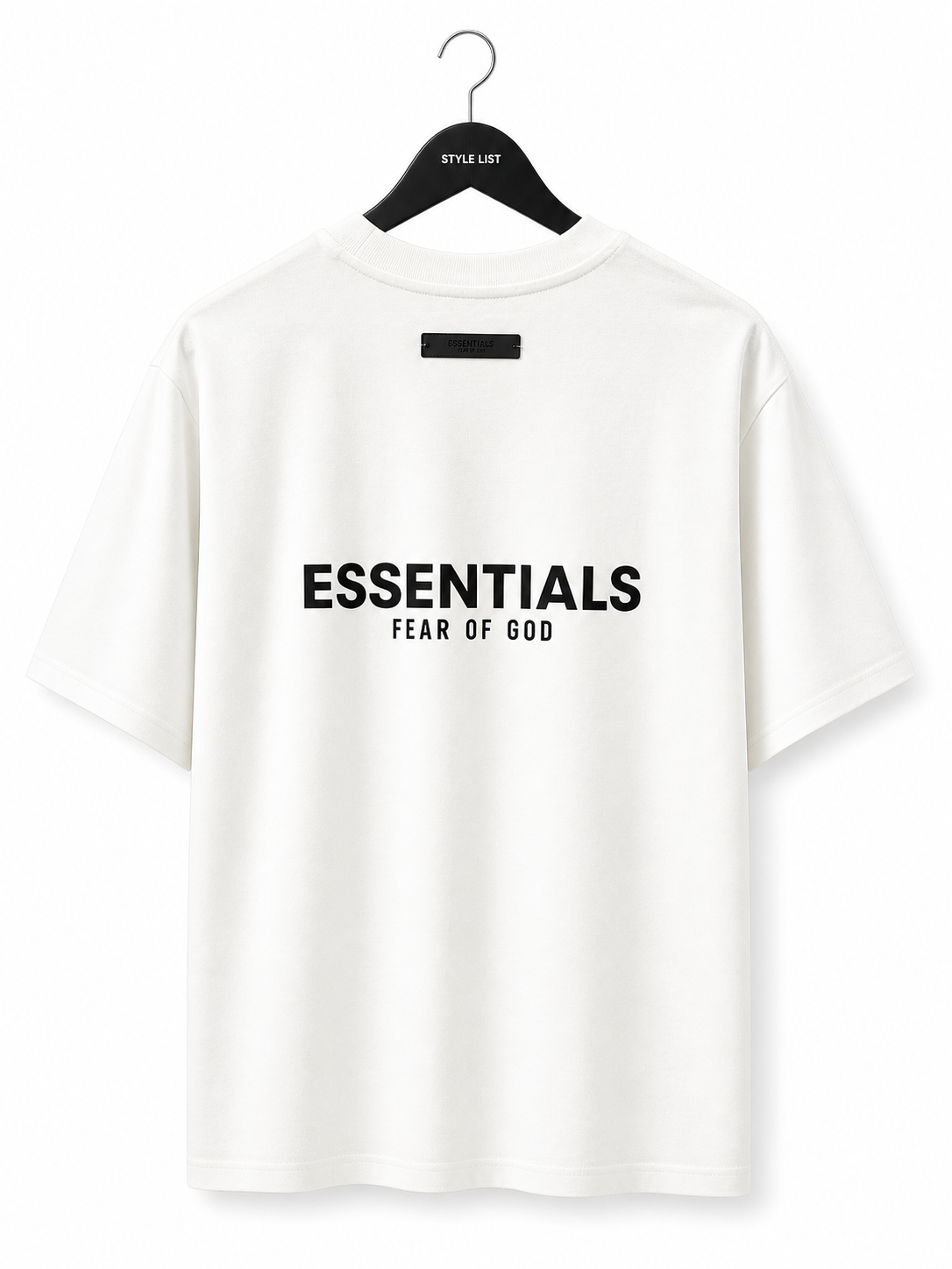 טי שירט - ESSENTIALS - לבן כיתוב שחור