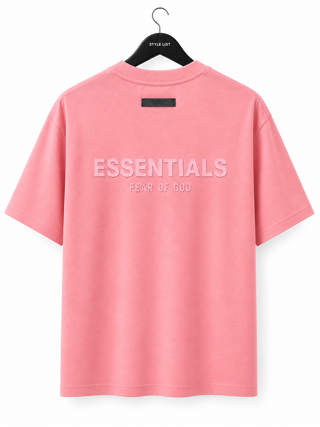 טי שירט - ESSENTIALS - ורוד כיתוב ורוד