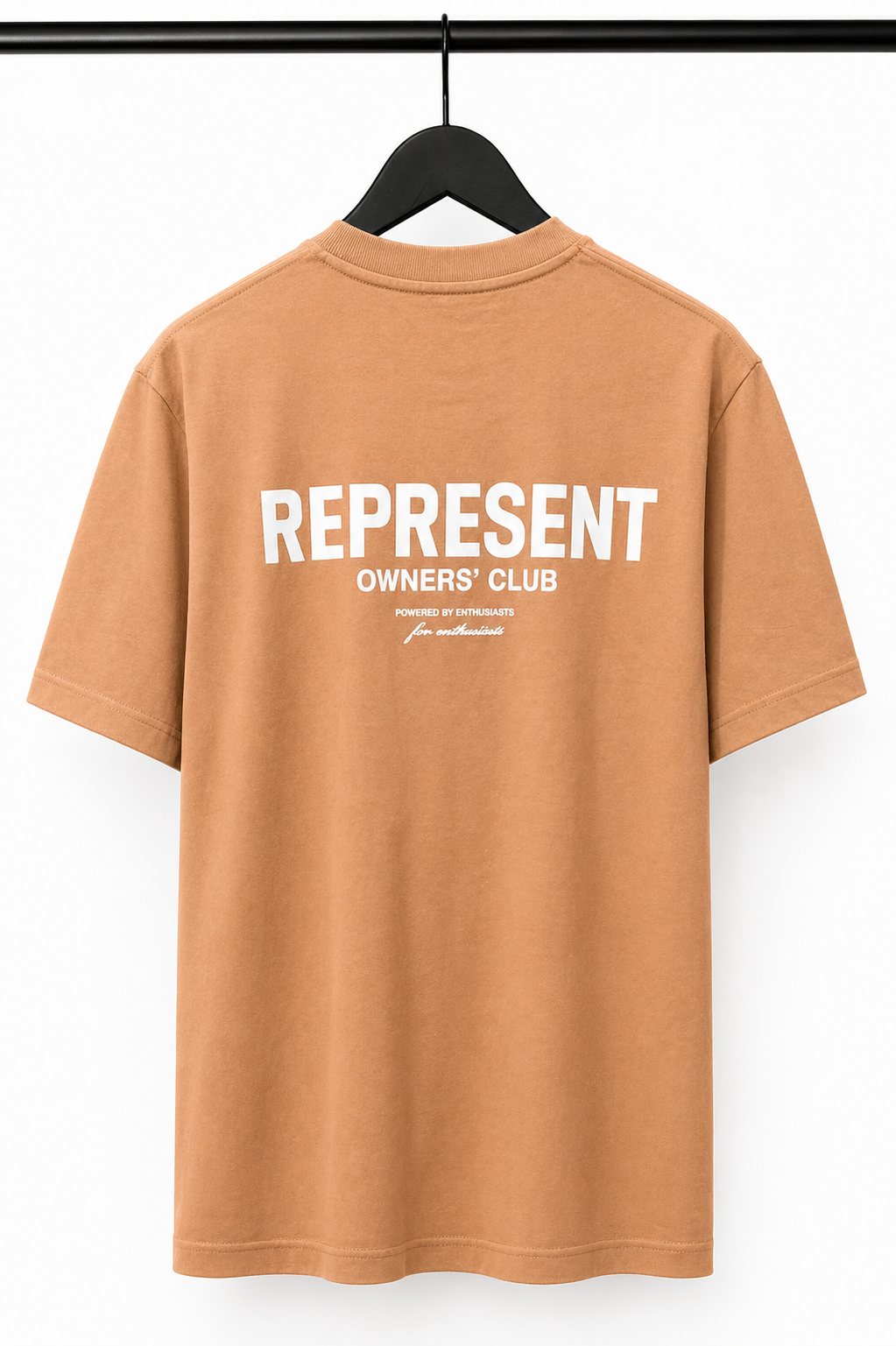 טי שירט - REPRESENTS - חום בהיר כיתוב לבן