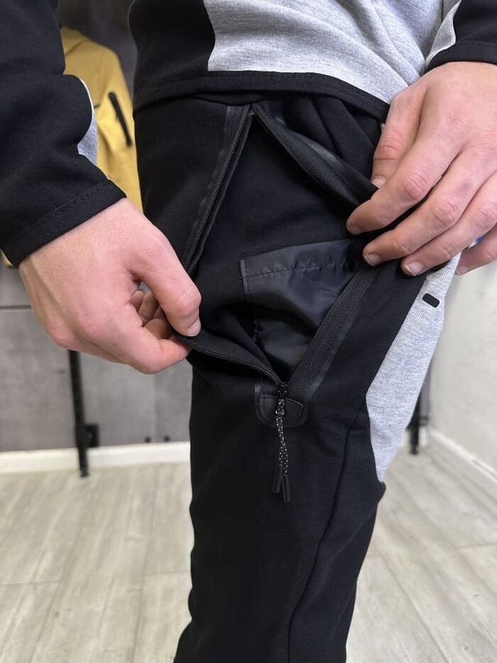 חליפה שחור אפור 2023 - TECH FLEECE - יוניסקס